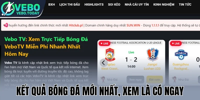 Kết quả bóng đá mới nhất, xem là có ngay
