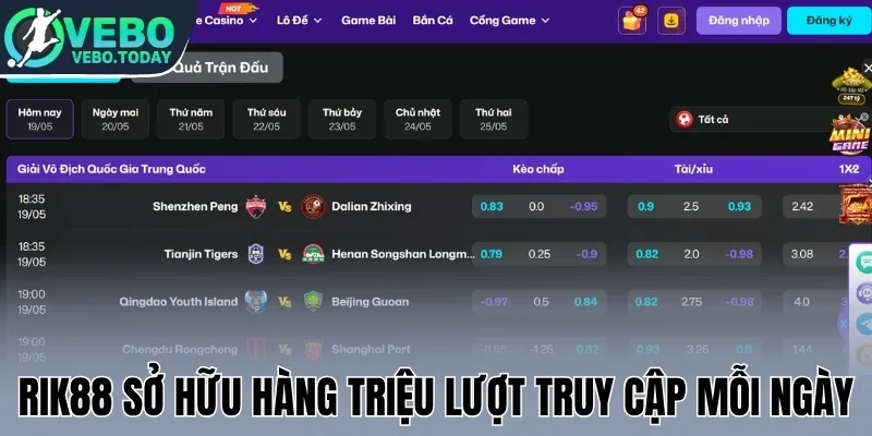 Rik88 sở hữu hàng triệu lượt truy cập mỗi ngày