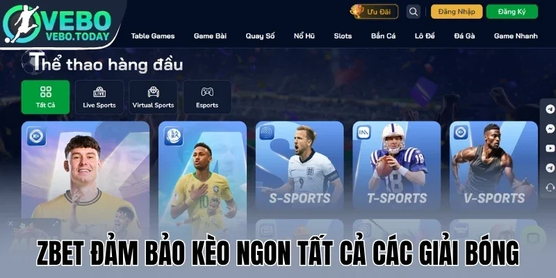 Zbet đảm bảo kèo ngon tất cả các giải bóng