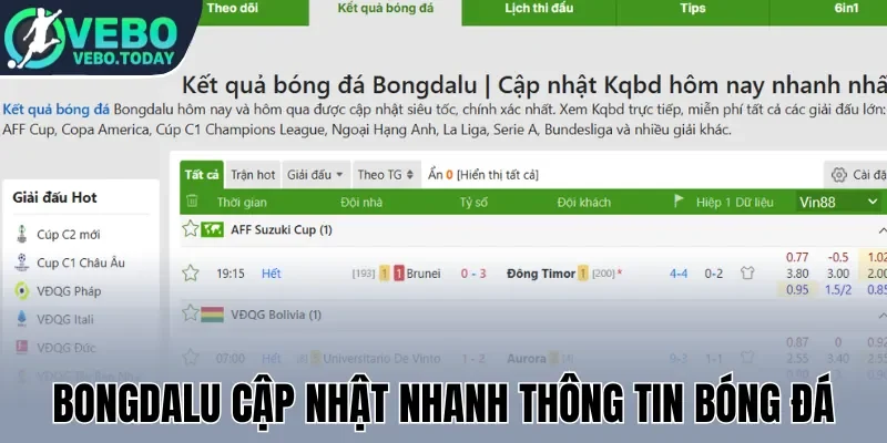 Bongdalu cập nhật nhanh thông tin bóng đá