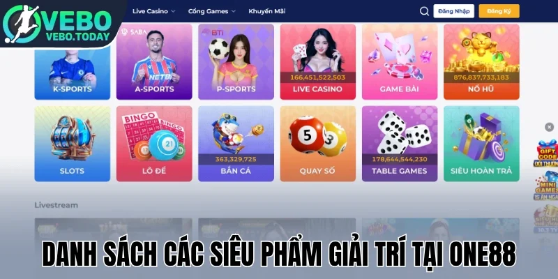 Danh sách các siêu phẩm giải trí tại One88