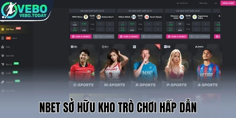 Nbet - Nhà Cái Phát Sóng Bóng Đá, Update Kèo Hot Chất Lượng 1 Nbet sở hữu kho trò chơi hấp dẫn