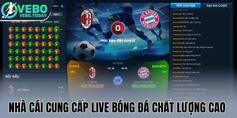 Nhà cái cung cấp live bóng đá chất lượng cao 
