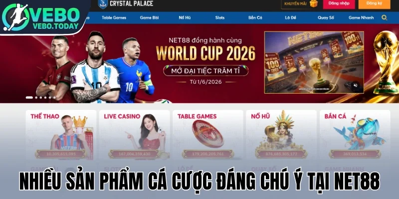 Net88 - Chinh Phục Tất Cả Trận Bóng Với Tỷ Lệ Cược Hấp Dẫn 1 Nhiều sản phẩm cá cược đáng chú ý tại Net88