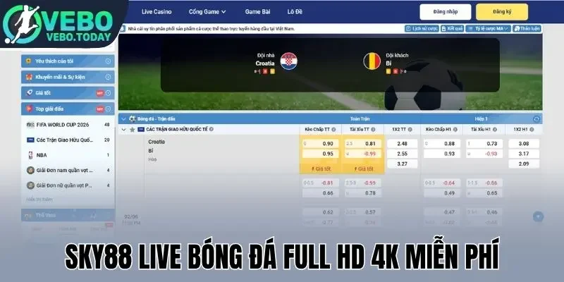 Sky88 live bóng đá full HD 4K miễn phí