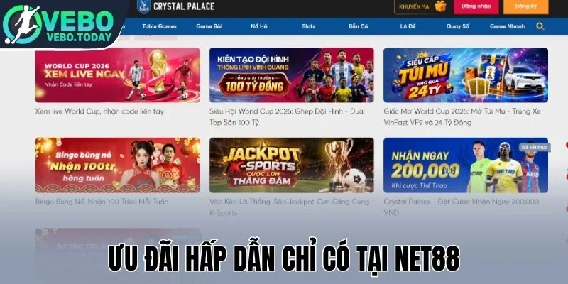 Net88 - Chinh Phục Tất Cả Trận Bóng Với Tỷ Lệ Cược Hấp Dẫn 2 Ưu đãi hấp dẫn chỉ có tại Net88