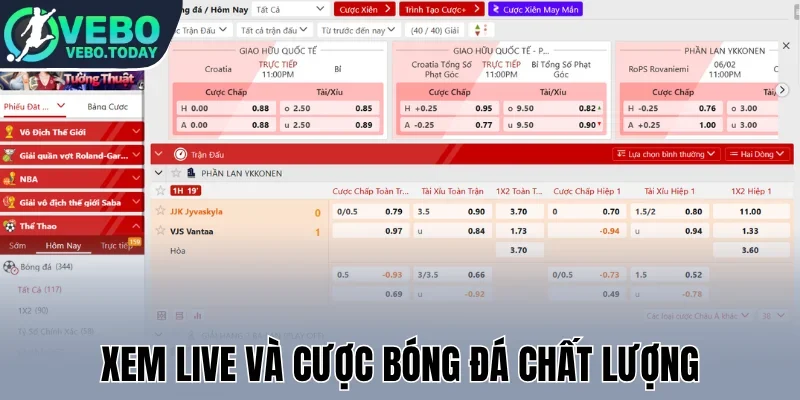 Xem live và cược bóng đá chất lượng
